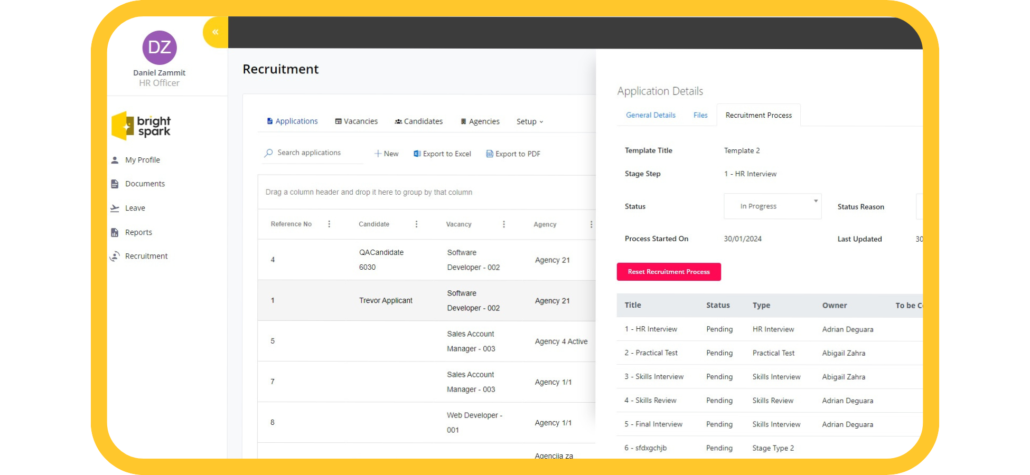 Recruitment Application Tracking